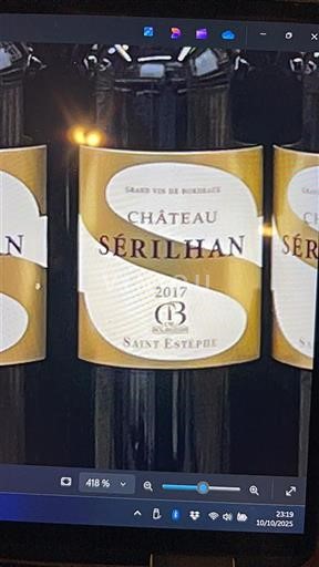 Bordeaux Saint-Estèphe Château Séricihan 2017