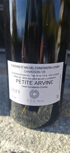 Vin Blanc sec PETITE ARVINE Cave Constantin-Comby 2023 Suisse Valais AOC