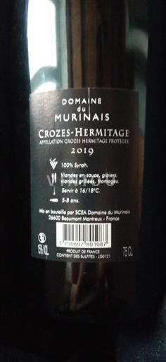 Rona dolina Crozes-hermitage Domaine Murinais 2019