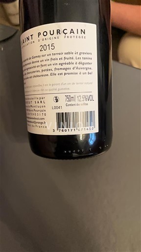 Thung lũng sông Loire Saint-Pourçain Domaine Nebout 2015