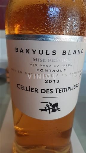 Roussillon Không được chỉ định Cellier des Templiers Fontaulé 2013