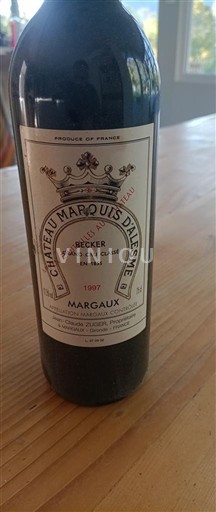 Bordeaux Margaux Château Marquis Alesme 1997