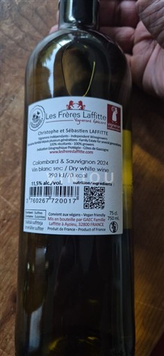 Southwest Côtes de Gascogne Les Frères Laffitte Colombard & Sauvignon 2024