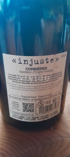 Langvedok Corbières Les Vignerons du Lendou injuste 2023