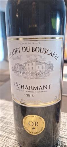 Sudoeste Pécharmant Le Cadet du Bouscarel 2016