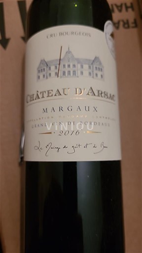 Bordeaux Margaux Cru Bourgeois Château Arsac 2016