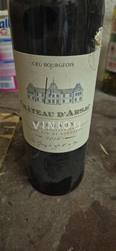 Bordeaux Margaux Cru Bourgeois Château Arsac 2016