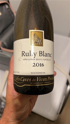 Burgundi Rully Les Caves du Vieux Pressoir Rully Blanc 2016