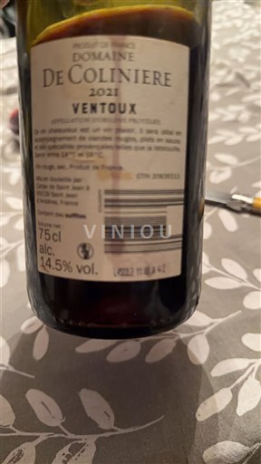 Rhônen laakso Ventoux Domaine Colinière 2021