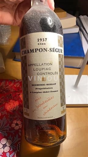 Bordeaux Loupiac Champon-Ségur Clos 1937