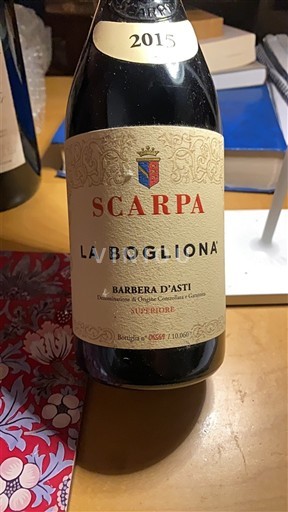 Piémont Barbera d'Asti Scarpa La Bogliona 2015