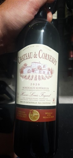Bordéus Bordeaux Superior Château Cornemps 2020