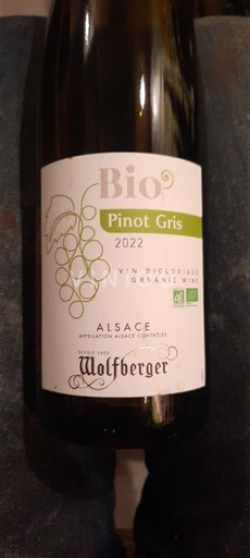 Elzas Pinot gris Wolfberger Bio Pinot Gris 2022