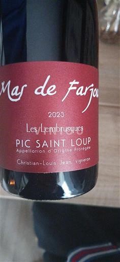 Languedok Pic-saint-loup Mas de Farjou Les Lembrusques 2023