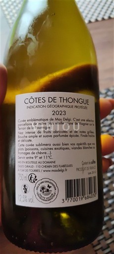 Languedoc-Roussillon Côtes de Thongue Mas Delgi 2023