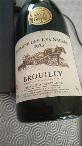 Beaujolais Brouilly Domaine Des Lys Sacrés Récolte à l'Ancienne 2023