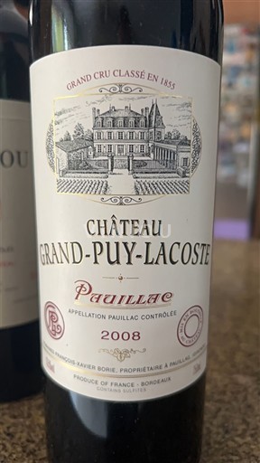 Bordeaux Pauillac Grand Cru Château Grand-Puy-Lacoste 2008