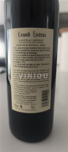 Bordeaux Listrac-Médoc Grand Listrac Icke årgångsbetecknad