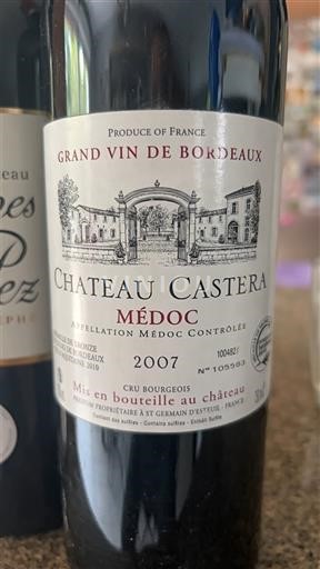 Bordeaux Médoc Cru Bourgeois Château Castera 2007