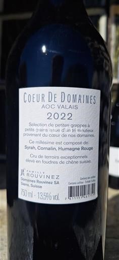 Valais Ikke specificeret Domaine Rouvinez Coeur de Domaines / Assemblage rouge 2022