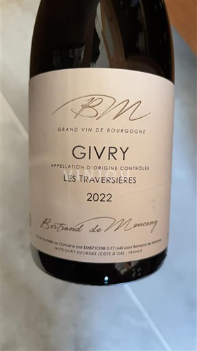 Bourgogne Givry Bertrand de Muncy Les Traversières 2022