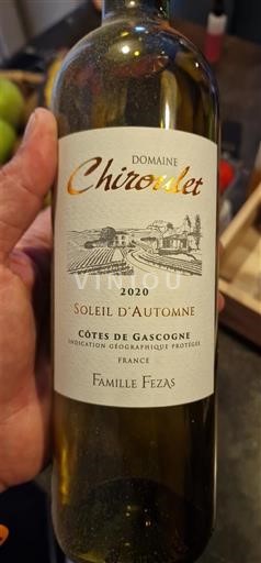Sydväst Côtes de Gascogne Domaine Chiroulet Soleil d'Automne 2020