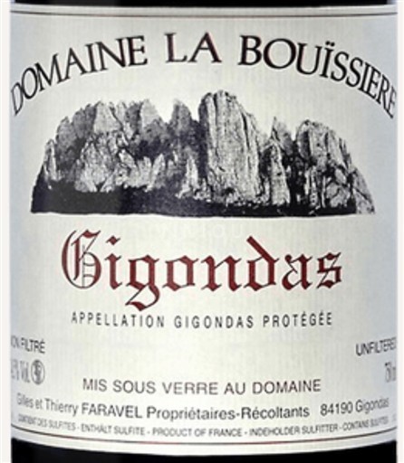 Rhônen laakso Gigondas Domaine La Bouïssière Gigondas 2020