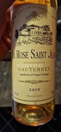 Bordeaux Sauternes La Rose Saint Jean 2015