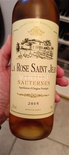 Bordeaux Sauternes La Rose Saint Jean 2015