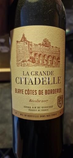 Bordéus Blaye-Côtes-de-Bordéus La Grande Citadelle 2017