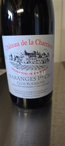 Burgundsko Maranges Premier Cru Château La Charrière Clos Roussots 2024