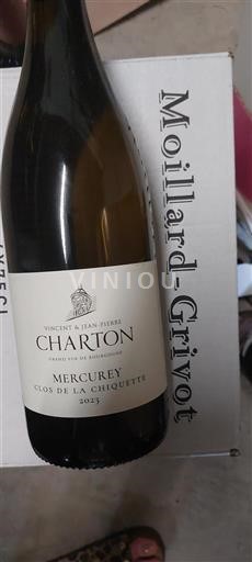 Bourgogne Mercurey Vincent & Jean-Pierre Charton Clos du Chapitre 2023