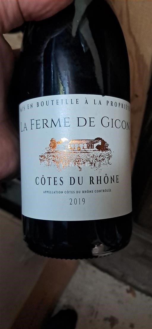 Rhônen laakso Côtes-du-rhône La Ferme de Gicon 2019
