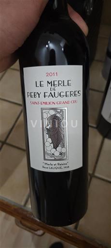 Bordeaux Saint-Émilion Grand Cru Péby Faugères Le Merle de Péby Faugères 2011
