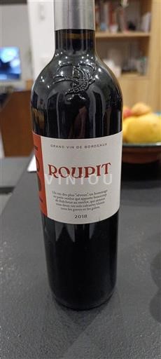 Verërat Rouge sec Roupit 2018 Francë Bordoja Bordo AOC