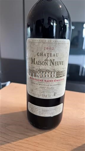 Bordeaux Montagne Saint-Émilion Château Maison Neuve 2002