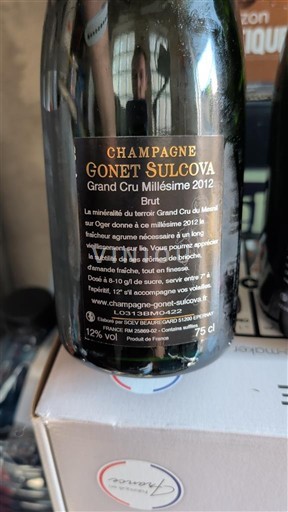 Champagne Grand Cru Gonet Sulcova Grand Cru Millésime 2012