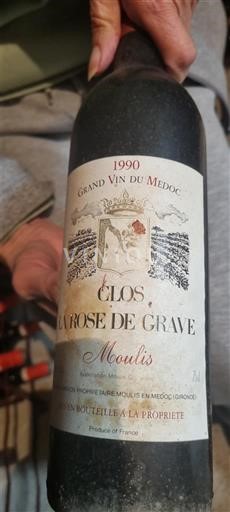 Bordeaux Ospecificerad Clos la Rose de Grave 1990