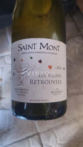 Sud-Ovest Saint-Mont Plaimont Les Vignes Retrouvées 2016