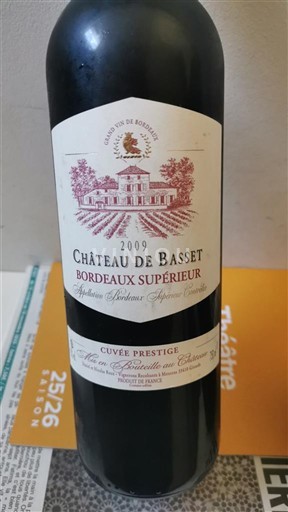 Burdeos Bordeaux superior Château Basset Prestige 2009