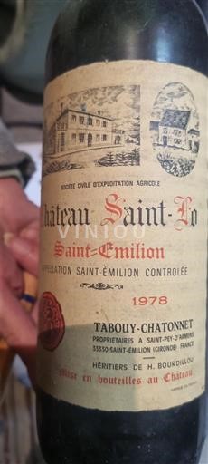 Bordeaux Saint-Émilion Château Saint-Lo 1978