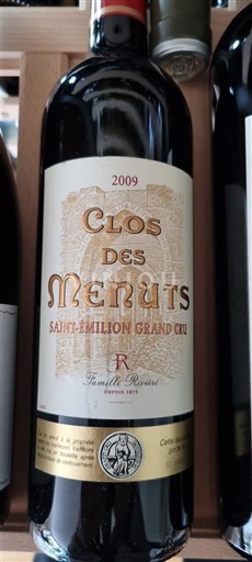 Bordeaux Saint-Émilion Grand Cru Grand Cru Clos des Menuts 2009