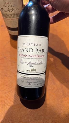 Bordéus Montagne-saint-émilion Château Grand Baril 1996