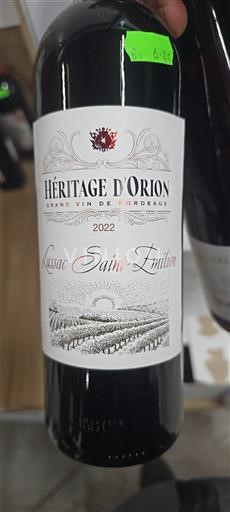 Bordeaux Lussac-saint-émilion Héritage Orion 2022