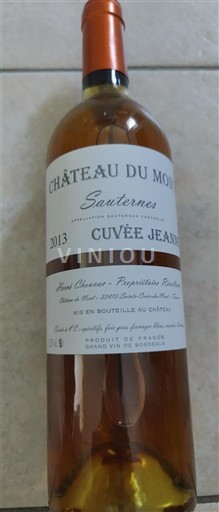 Bordeaux Sauternes Château Mont Jean 2013