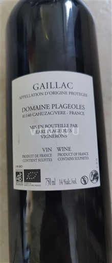 Sydväst Gaillac Domaine Plageoles Duras 2019