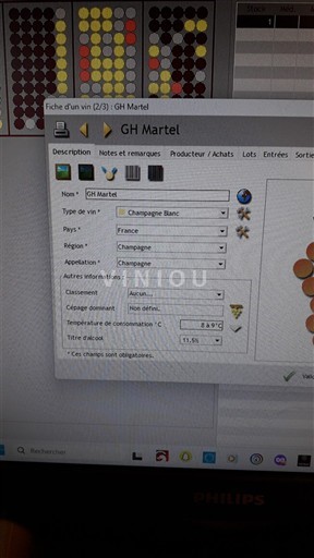 Champaña Champán GH Martel Sin añada