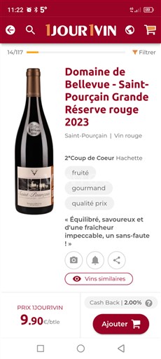 Dolina Loare Saint-Pourçain Domaine Bellevue Grande réserve 2023
