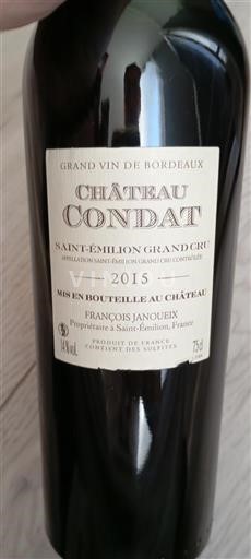 Bordeaux Saint-Émilion Grand Cru Grand Cru Château Condat 2015