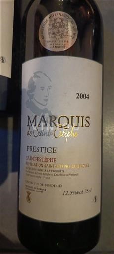 Burdeos Saint-Estèphe Marquis de Saint-Estèphe Prestige 2004
